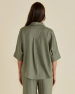 Betty Basics Lynwood Linen Shirt - Olive