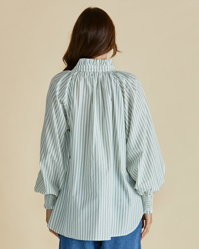 Betty Basics Romi Shirt - Green Stripe