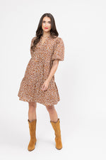 Billie The Label Reflective Mini Dress - Caramel
