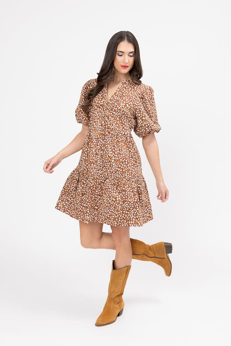 Billie The Label Reflective Mini Dress - Caramel