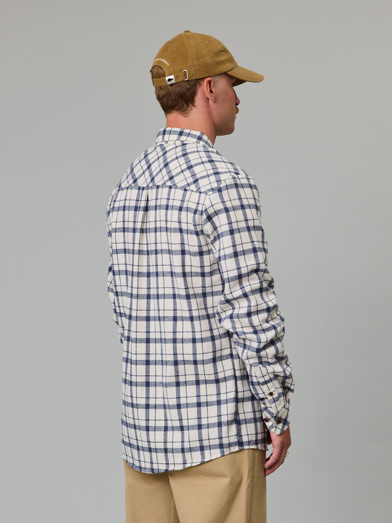Just Another Fisherman Boatyard Shirt - Blue Cream Check