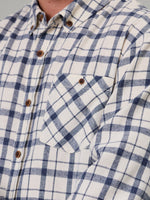 Just Another Fisherman Boatyard Shirt - Blue Cream Check