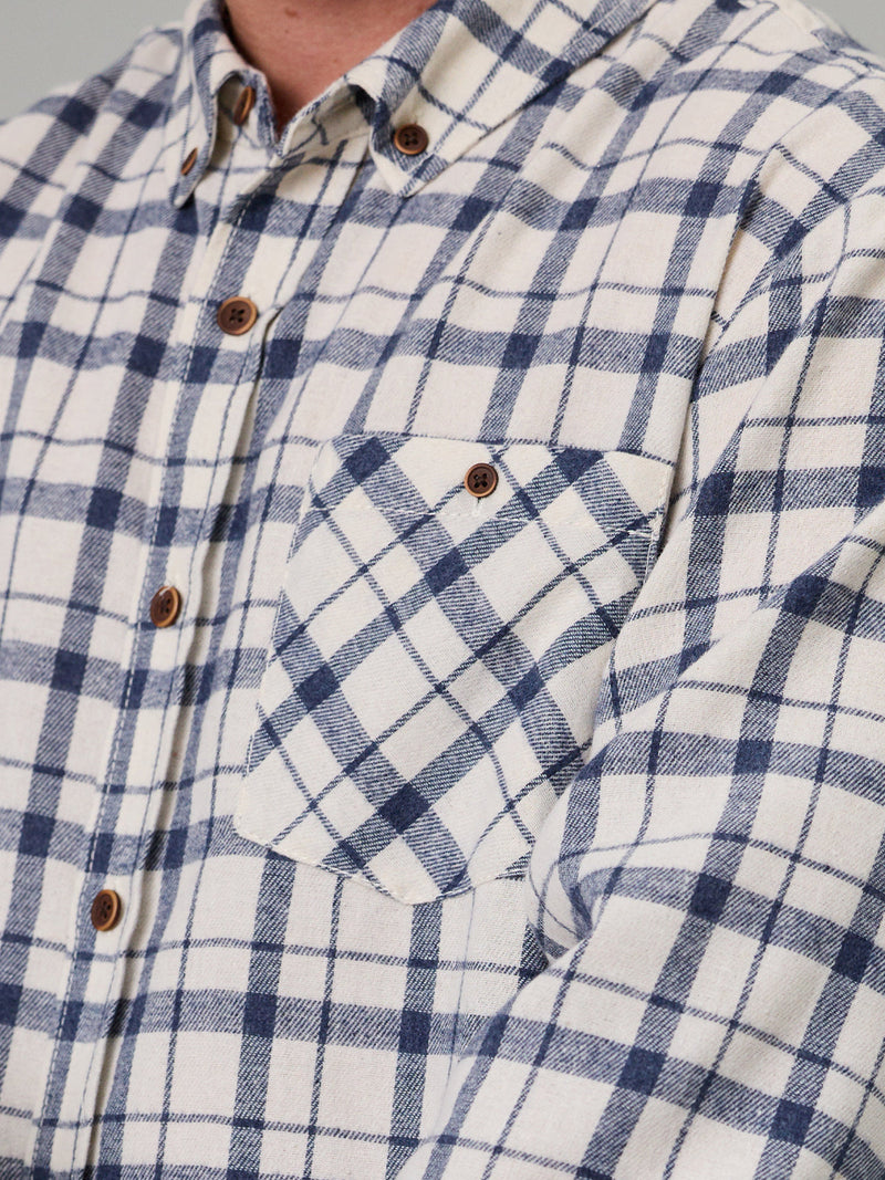 Just Another Fisherman Boatyard Shirt - Blue Cream Check