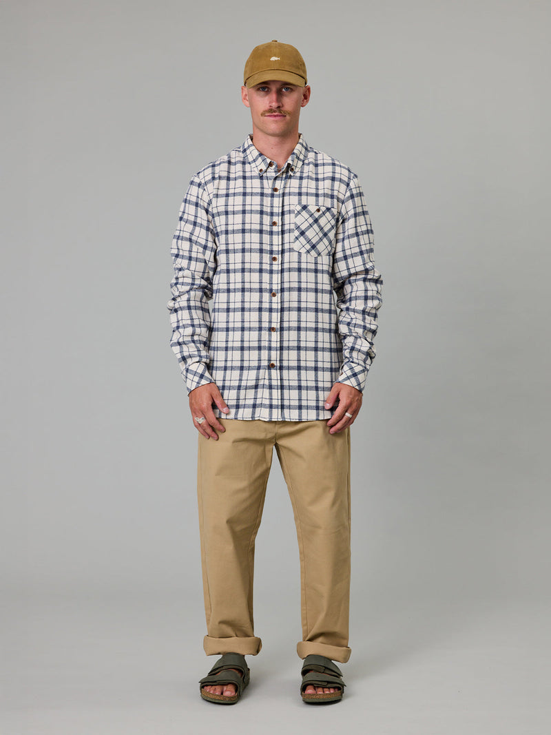Just Another Fisherman Boatyard Shirt - Blue Cream Check