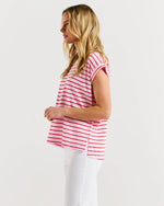 Betty Basics Michaela Top - Cherry Blossom Stripe