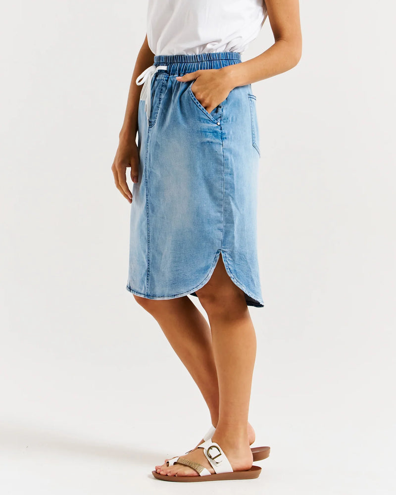 Betty Basics Alina Denim Skirt - Denim Blue