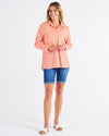 Betty Basics Camden Cotton Shirt - Tangerine Stripe