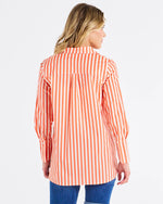 Betty Basics Camden Cotton Shirt - Tangerine Stripe