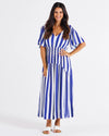 Betty Basics Louisa Dress - Blue Stripe