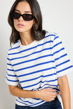 RE: Union Binding Blue White Stripe Boxy Fit Tee - Blue White Stripe