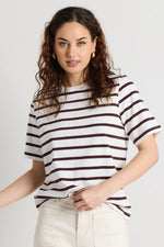 RE: Union Binding Chocolate White Stripe Boxy Fit Tee