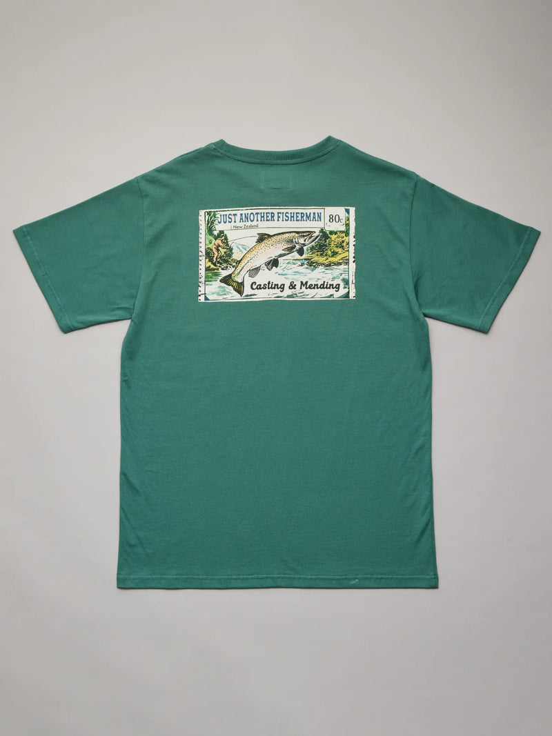 Just Another Fisherman Casting & Mending Sea Tee - Vintage Teal