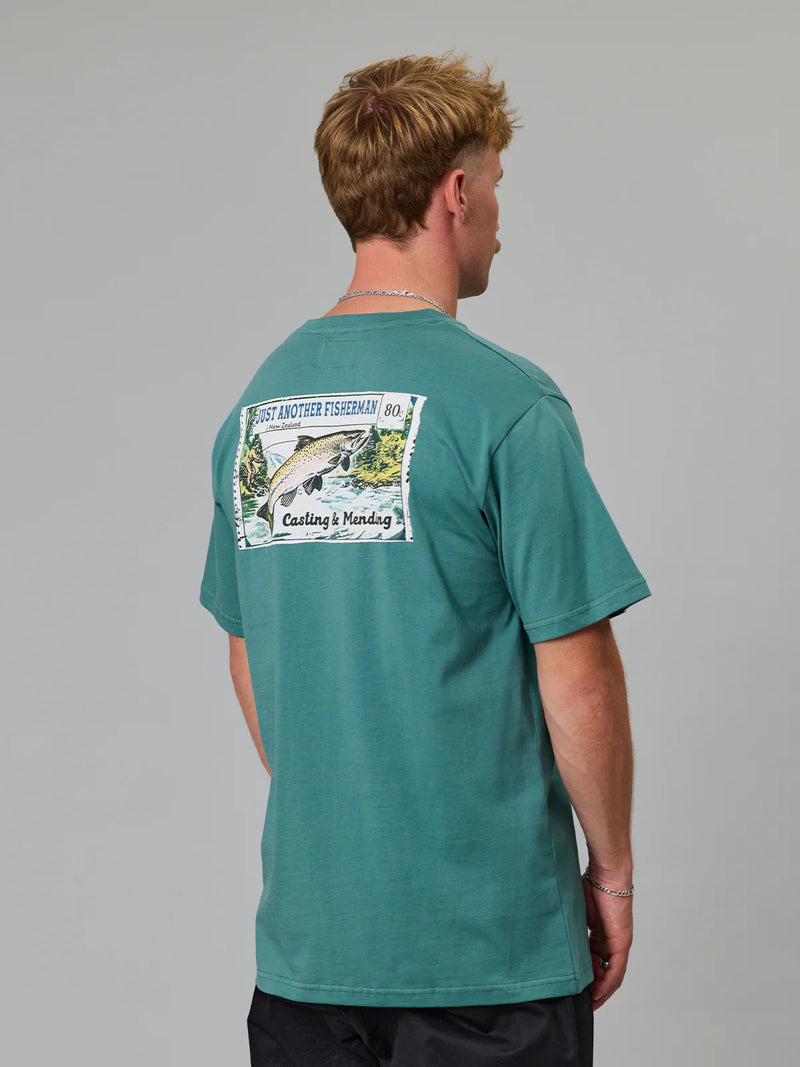 Just Another Fisherman Casting & Mending Sea Tee - Vintage Teal