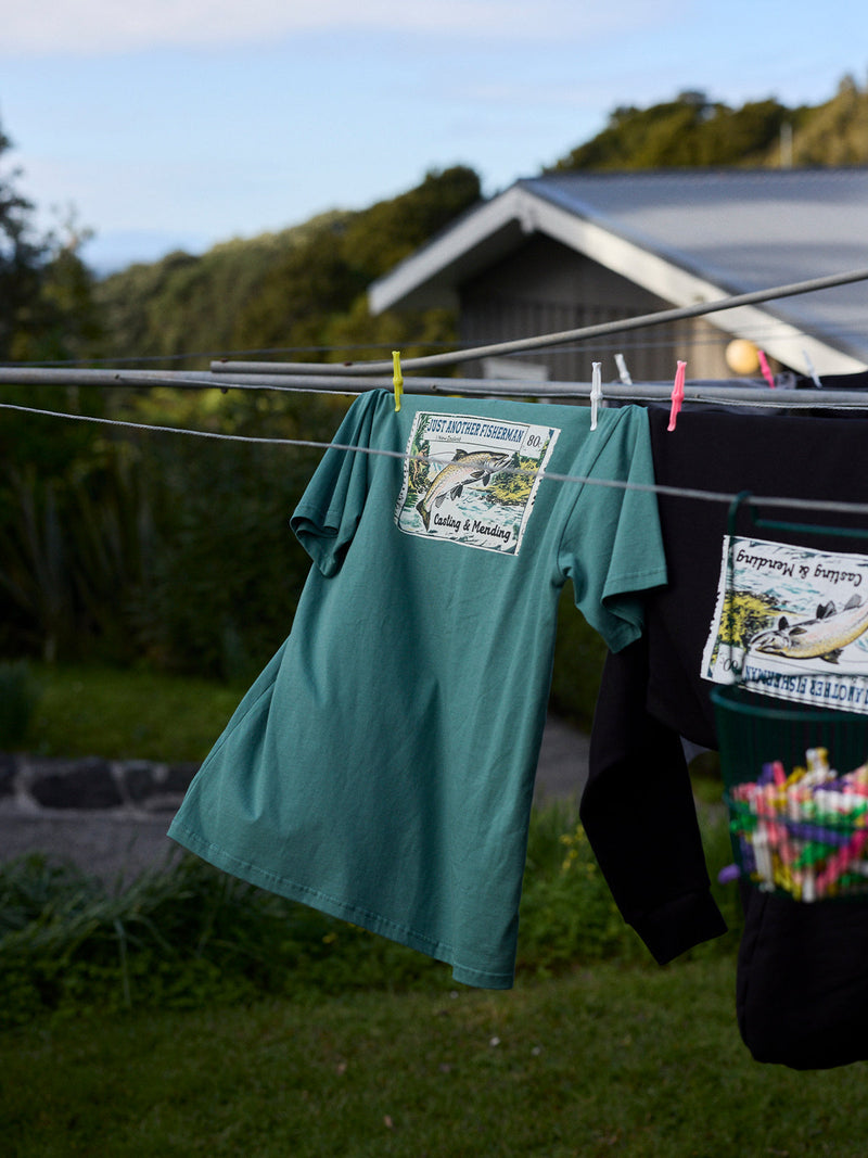 Just Another Fisherman Casting & Mending Sea Tee - Vintage Teal