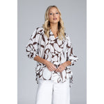Blak Charlotte Top - Chocolate with Ivory Floral