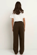 Ivy + Jack Confidential Chocolate Soft Touch Longer Length Elastic Back Pants - Chocolate