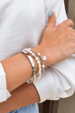 Willow Luxe Esme Pearl Beaded Bracelet - Silver