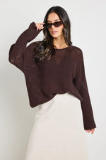 RE: Union Dawn Chocolate Crochet Knit Jumper - Chocolate