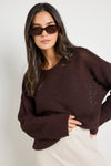 RE: Union Dawn Chocolate Crochet Knit Jumper - Chocolate
