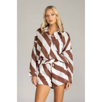 Blak Defiant Shirt - Chocolate/White Diagonal Stripe