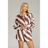 Blak Defiant Shirt - Chocolate/White Diagonal Stripe