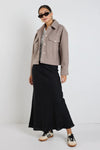 Among The Brave Driver Taupe Boucle Trucker Jacket - Taupe Boucle