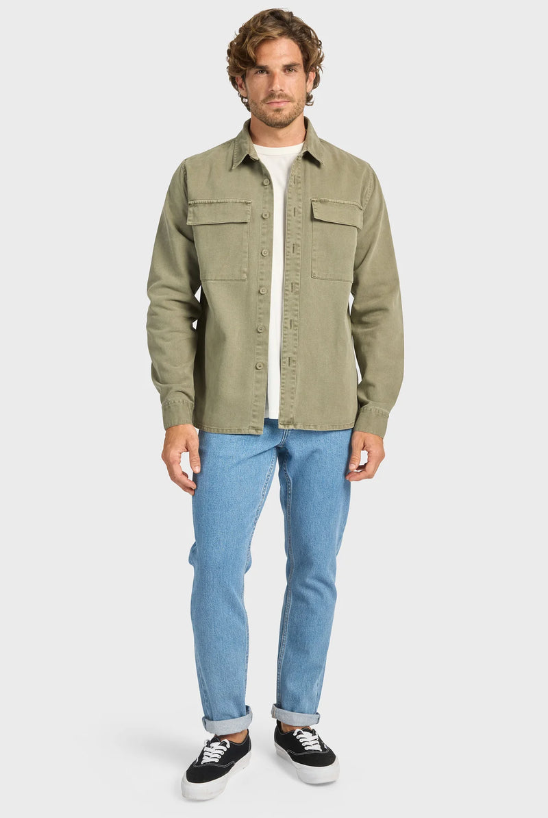 The Academy Brand Essential Overshirt - Aloe Green