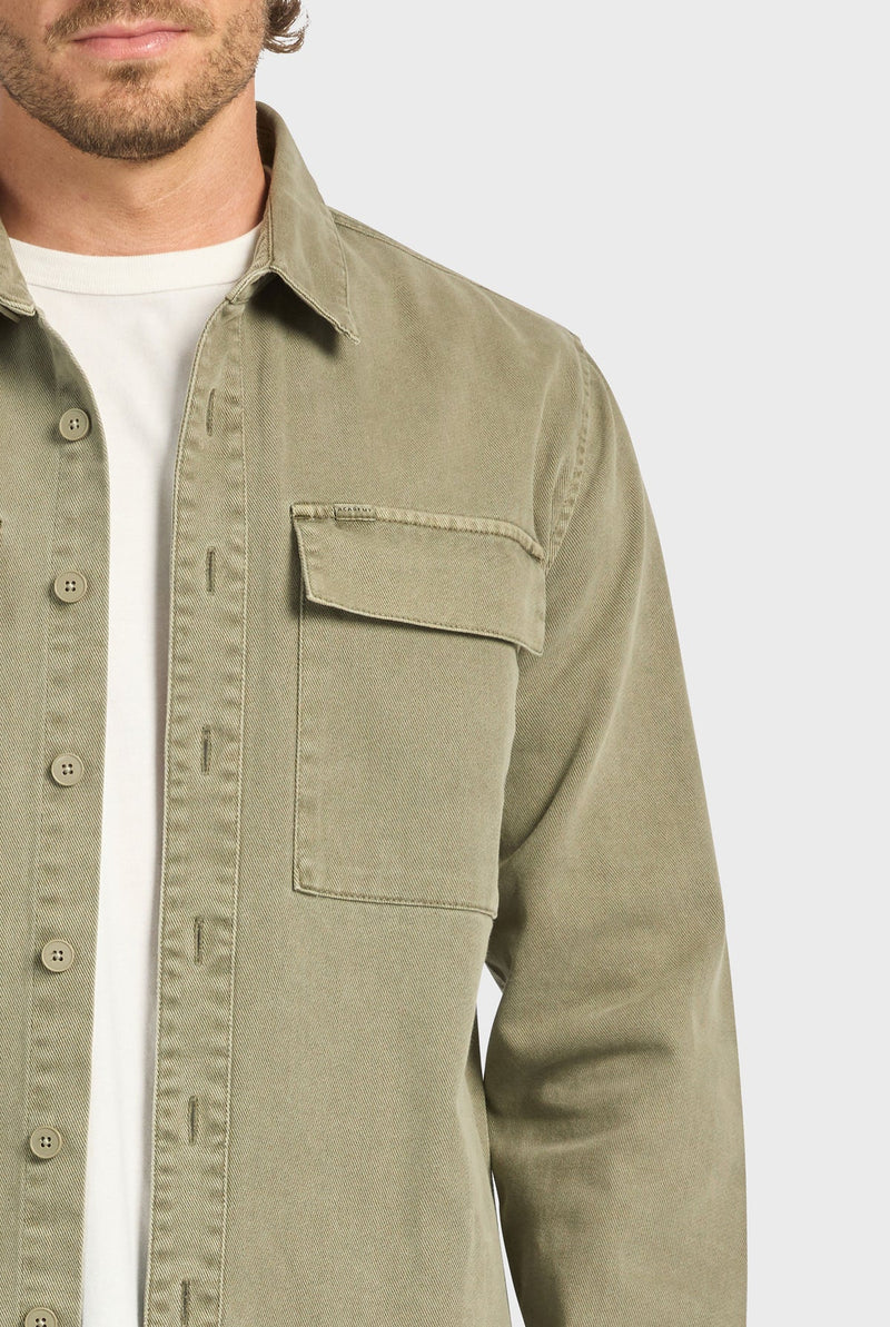 The Academy Brand Essential Overshirt - Aloe Green