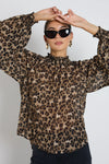 Among The Brave Embrace Leopard Georgette High Neck LS Top - Leopard