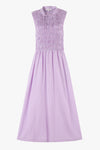 RE: Union Explorer Lilac Sleeveless Split Neck Shirred Midi Dress - Lilac