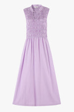 RE: Union Explorer Lilac Sleeveless Split Neck Shirred Midi Dress - Lilac