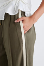 Stories Be Told Townie Stripe Side Tape Wide Leg Pant - Olive