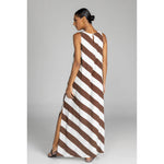 Blak Finally Here Dress - Chocolate/White Diagonal Stripe