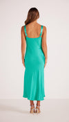 Mink Pink Gaia Bias Slip Midi Dress - Aquamarine