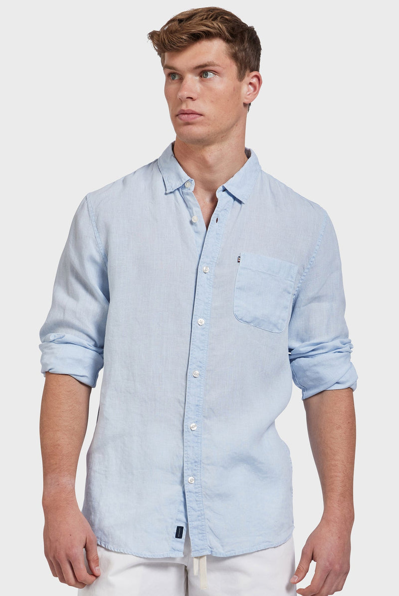 Academy Brand Hampton Linen Shirt - Cloud Blue