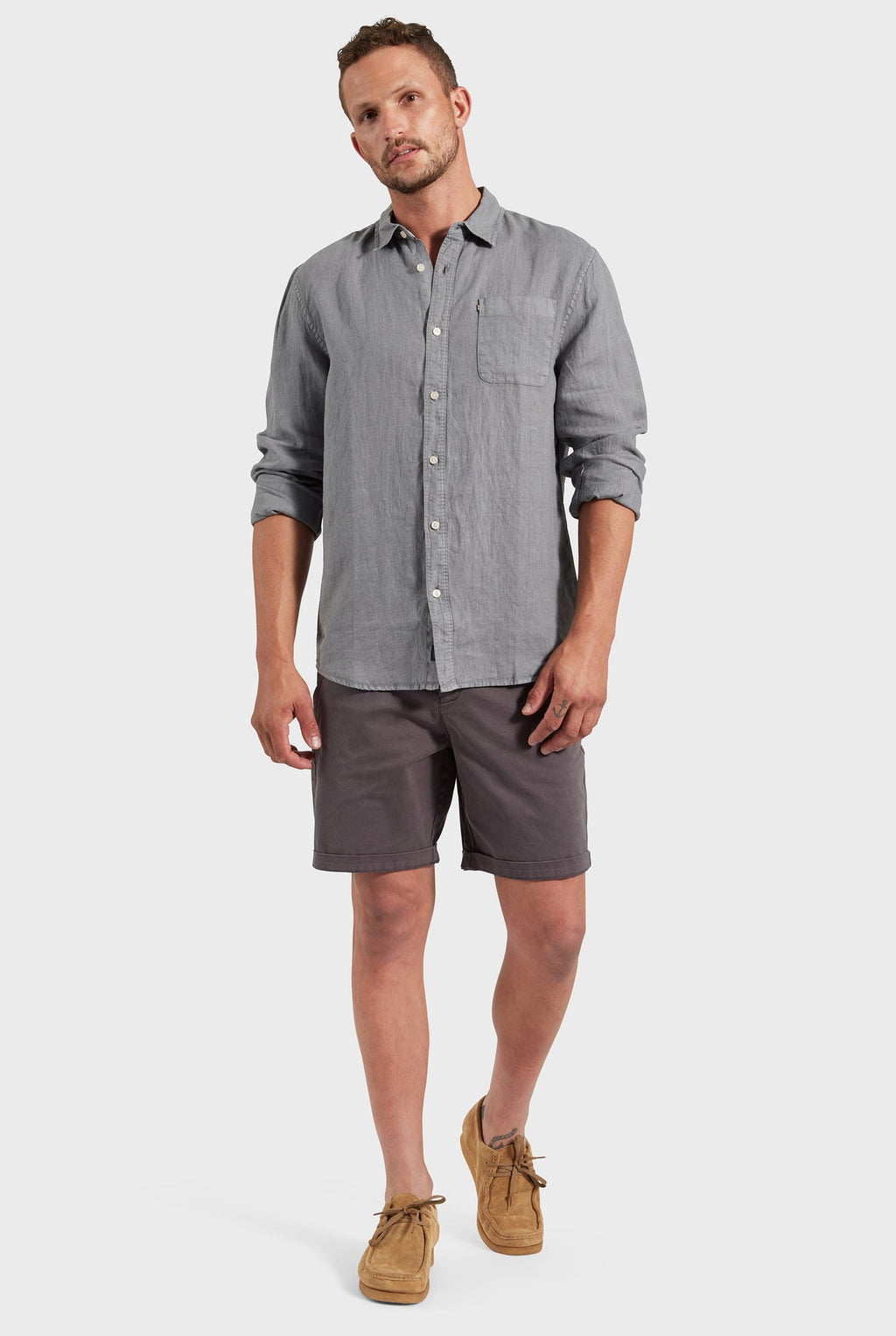 Academy Brand Hampton Linen Shirt - Gunsmoke Grey