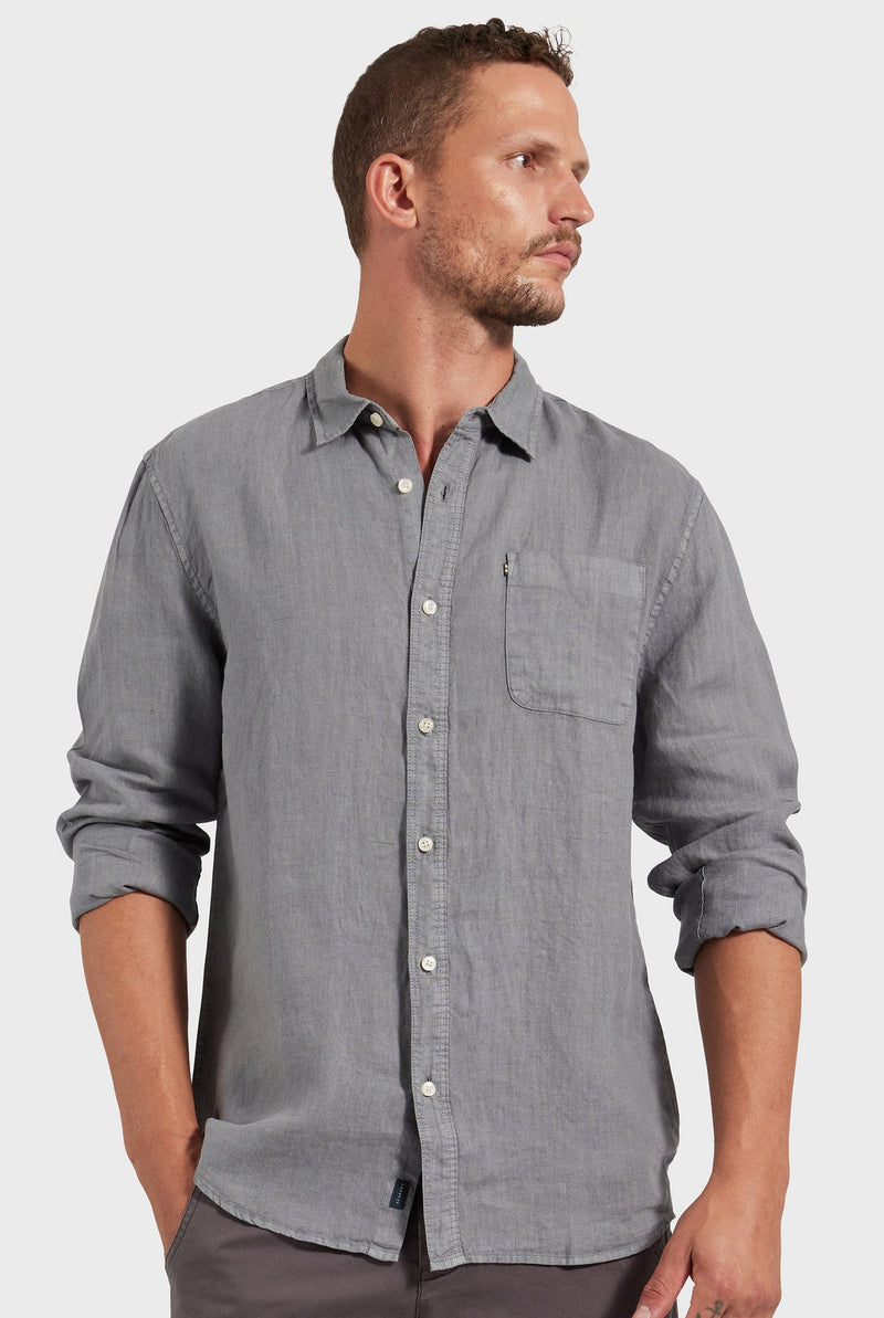 Academy Brand Hampton Linen Shirt - Gunsmoke Grey