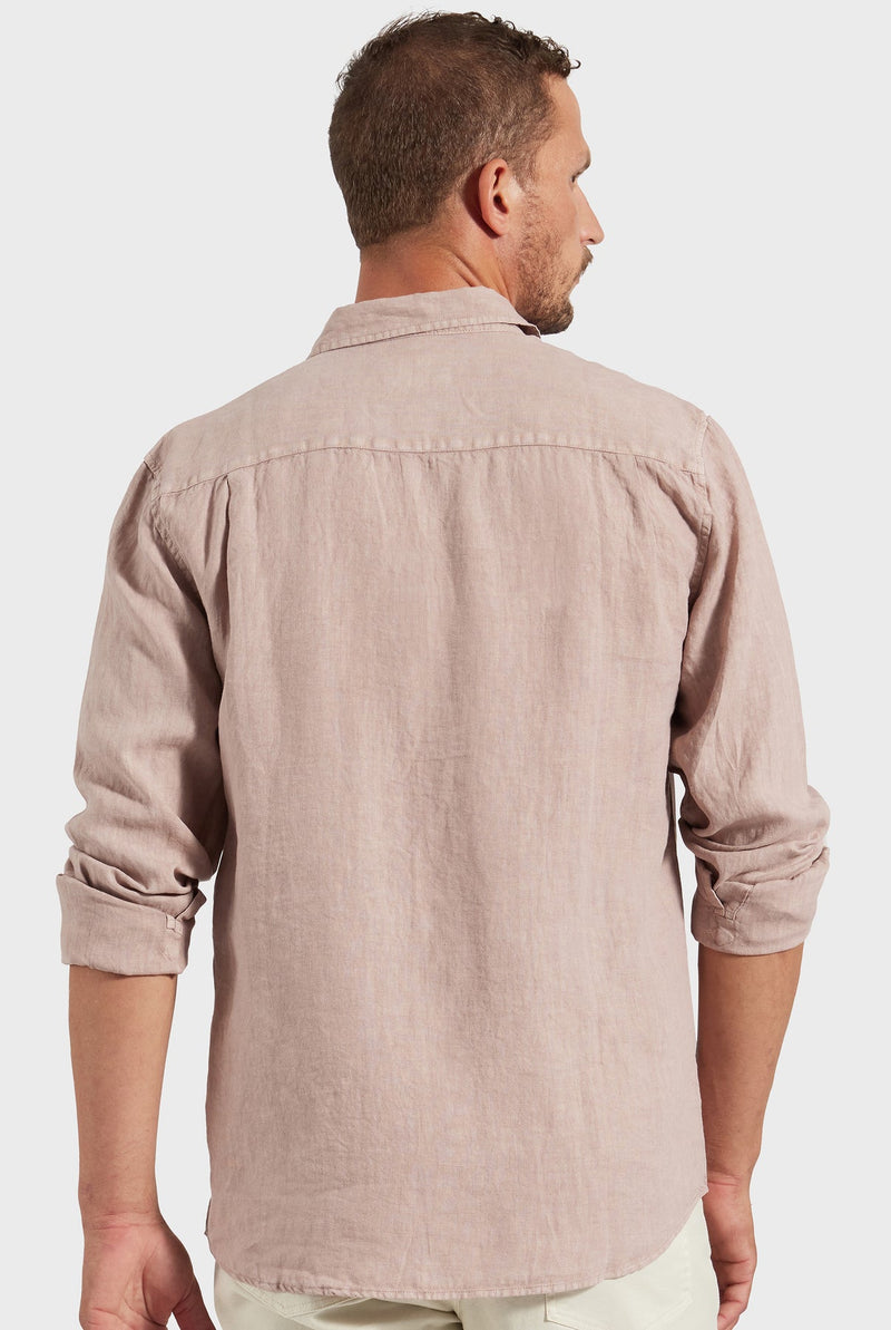 The Academy Brand Hampton Linen Shirt - Pink Sand