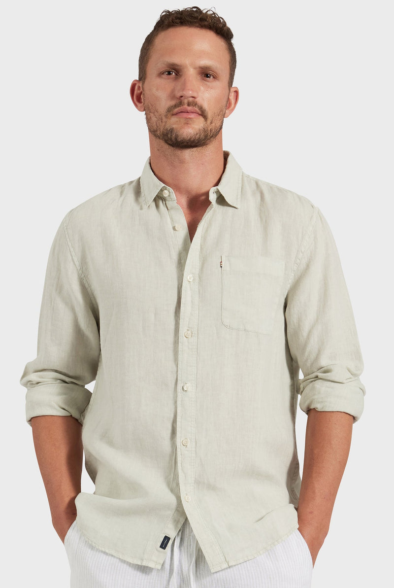 The Academy Brand Hampton Linen Shirt - Sage Green