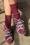 Le Bon Shoppe Winter Sparkle Socks - Wine