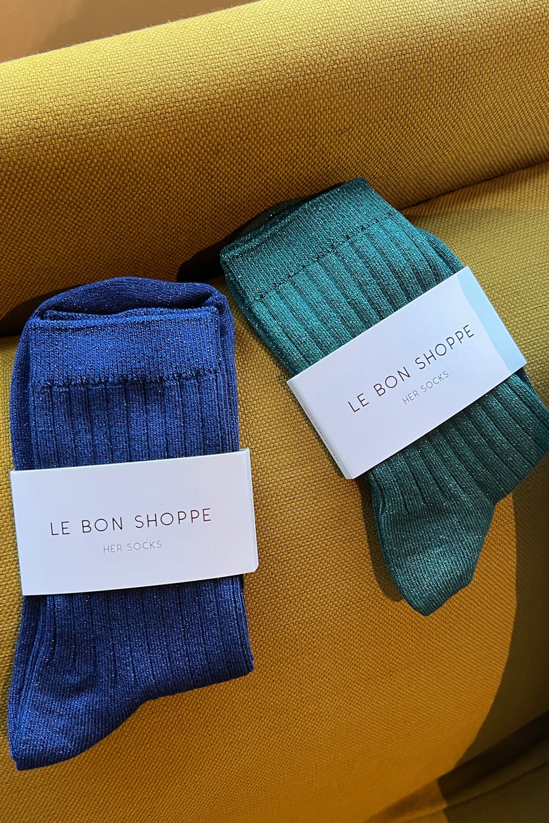 Le Bon Shoppe Her Socks - Sapphire Glitter