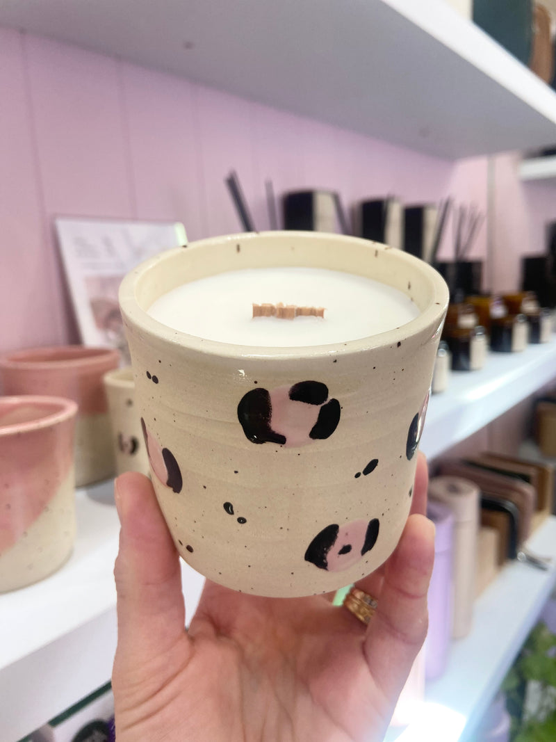 Stitch | Nola | Sara Boult Ceramics Candle - Pink Leopard