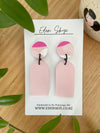 Eden Skye Pink/White Textured Stud with Dangle - Pink