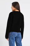Stories Be Told Imprint Black Soft Knit Crewneck Cardigan - Black