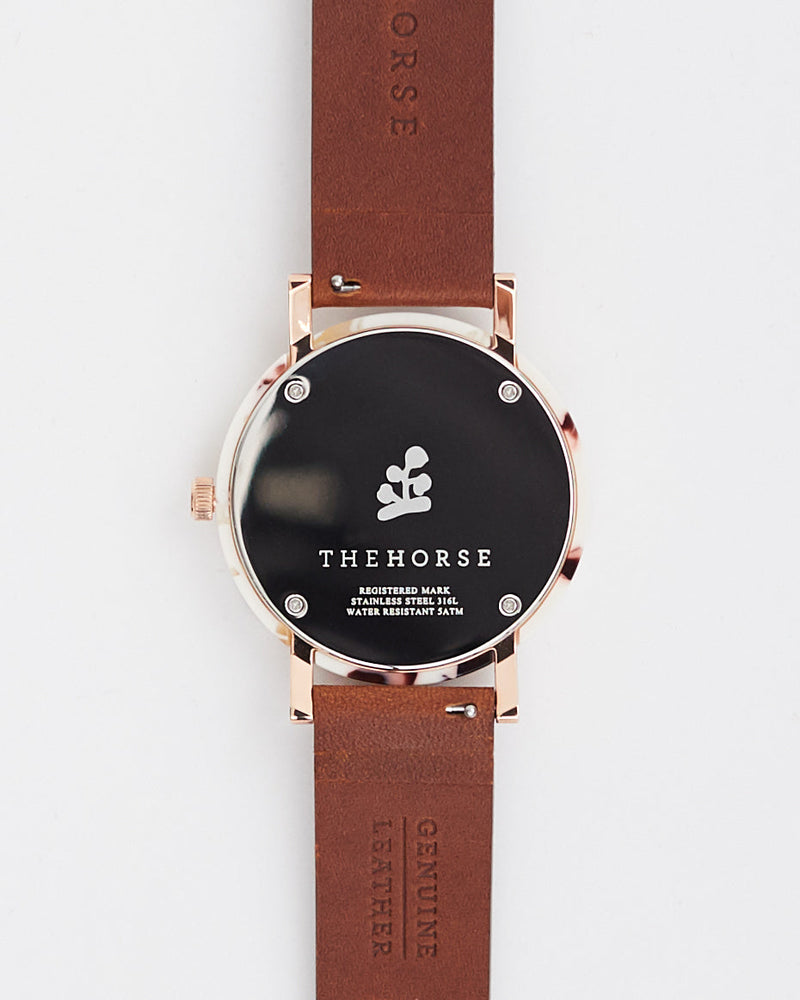 The Horse Watch - Limited Edition Resin (White Nougat, White/Rose Gold Dial, Tan Leather)