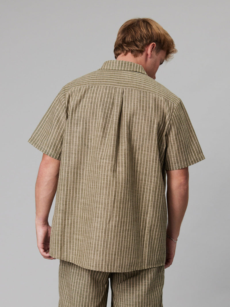 Just Another Fisherman Longitude SS Shirt - Lichen Stripe