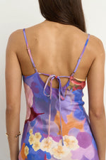Georgie Mae Lavish Violet Floral Tie Back Bias Slip Dress