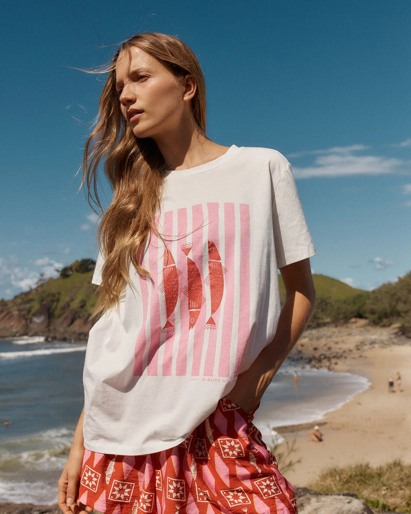 Betty Basics Ellia Crew Tee - Sardinia Print