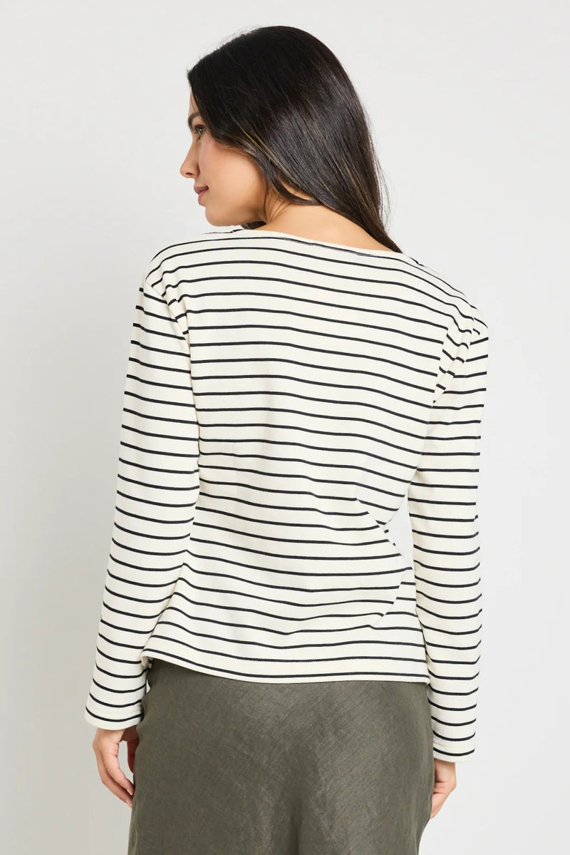 RE: Union Maple Black Stripe Boatneck LS Top - Black Stripe