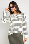 RE: Union Maple Black Stripe Boatneck LS Top - Black Stripe